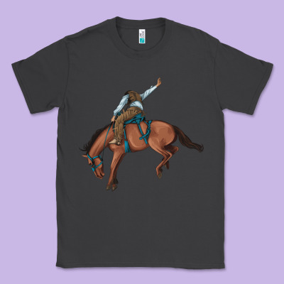 Bucking Bronco Cowboy Rodeo Classic Tee Designed By Artiststas