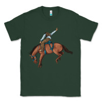 Sports Green bucking bronco cowboy rodeo Classic Tee - Artiststas
