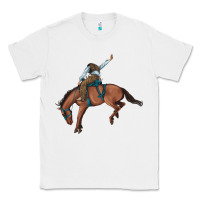 White bucking bronco cowboy rodeo Classic Tee - Artiststas