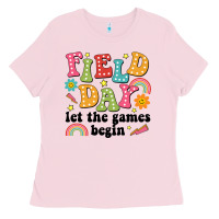 Bubblegum Pink field day let the games begin Ladies Tee - JahusDesignShop