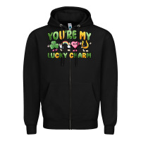 Black you're my lucky charm Zipper Hoodie - MaliasSmallBusiness
