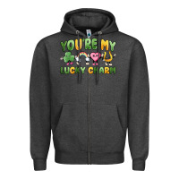Charcoal Heather you're my lucky charm Zipper Hoodie - MaliasSmallBusiness