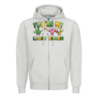 Dove Grey you're my lucky charm Zipper Hoodie - MaliasSmallBusiness