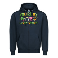 Navy you're my lucky charm Zipper Hoodie - MaliasSmallBusiness