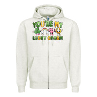 Oatmeal Heather you're my lucky charm Zipper Hoodie - MaliasSmallBusiness