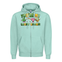 Seafoam you're my lucky charm Zipper Hoodie - MaliasSmallBusiness
