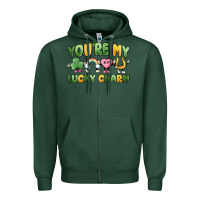 Sports Green you're my lucky charm Zipper Hoodie - MaliasSmallBusiness
