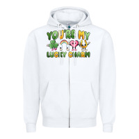 White you're my lucky charm Zipper Hoodie - MaliasSmallBusiness
