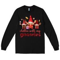 Black chilling with my gnomies Long Sleeve Tee - NancyCooperArtShop