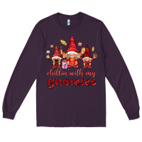 Plum chilling with my gnomies Long Sleeve Tee - NancyCooperArtShop