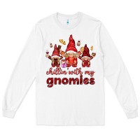 White chilling with my gnomies Long Sleeve Tee - NancyCooperArtShop