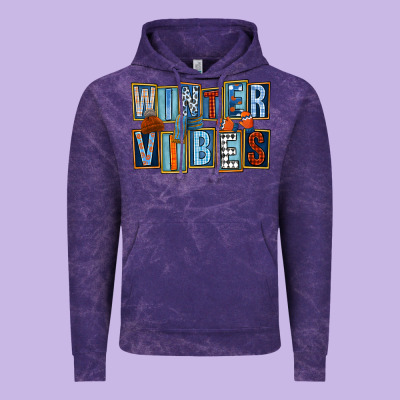 Winter Vibes Vintage Hoodie Designed By Fadigitalartstudio