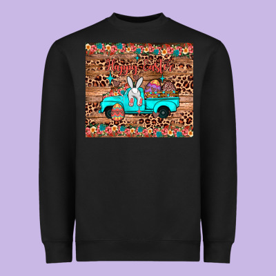 Happy Easter Truck Heavyweight Sweatshirt Designed By Jahusdesignshop