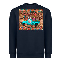 Navy happy easter truck Heavyweight Sweatshirt - JahusDesignShop