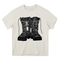 Cream soldier boots Heavy Core Tee - RanaPortraitStore