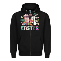 Black my first easter Zipper Hoodie - MaliasSmallBusiness
