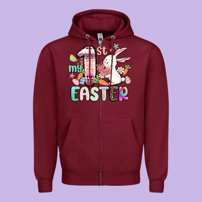 My First Easter Zipper Hoodie Designed By Maliassmallbusiness
