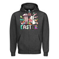 Charcoal Heather my first easter Zipper Hoodie - MaliasSmallBusiness