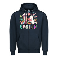Navy my first easter Zipper Hoodie - MaliasSmallBusiness