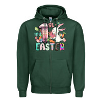 Sports Green my first easter Zipper Hoodie - MaliasSmallBusiness