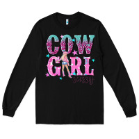 Black cowgirl sassy with pink cowgirl Long Sleeve Tee - NancyCooperArtShop