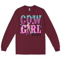 Burgundy cowgirl sassy with pink cowgirl Long Sleeve Tee - NancyCooperArtShop