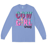 Colony Blue cowgirl sassy with pink cowgirl Long Sleeve Tee - NancyCooperArtShop