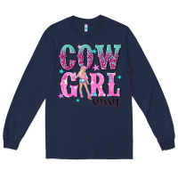Navy cowgirl sassy with pink cowgirl Long Sleeve Tee - NancyCooperArtShop