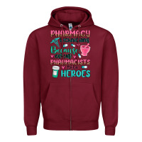 Burgundy pharmacy technicians Zipper Hoodie - MaliasSmallBusiness