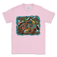 Bubblegum Pink bucking bronco cowboy rodeo cactus and sunflowers Classic Tee - Artiststas
