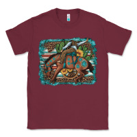 Burgundy bucking bronco cowboy rodeo cactus and sunflowers Classic Tee - Artiststas