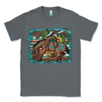 Charcoal Heather bucking bronco cowboy rodeo cactus and sunflowers Classic Tee - Artiststas