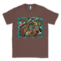 Chestnut bucking bronco cowboy rodeo cactus and sunflowers Classic Tee - Artiststas