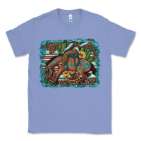 Colony Blue bucking bronco cowboy rodeo cactus and sunflowers Classic Tee - Artiststas