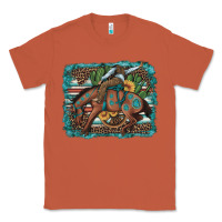 Copper bucking bronco cowboy rodeo cactus and sunflowers Classic Tee - Artiststas