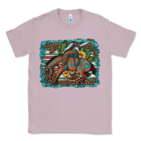 Lilac bucking bronco cowboy rodeo cactus and sunflowers Classic Tee - Artiststas