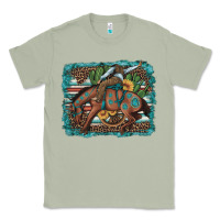Matcha bucking bronco cowboy rodeo cactus and sunflowers Classic Tee - Artiststas
