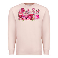 Pale Pink cancer coffee cups Premium Sweatshirt - LillyAllenDesigns