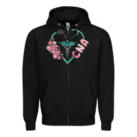 Black cna heart Zipper Hoodie - MaliasSmallBusiness