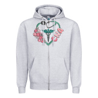 Heather Grey cna heart Zipper Hoodie - MaliasSmallBusiness