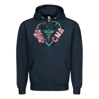 Navy cna heart Zipper Hoodie - MaliasSmallBusiness