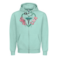 Seafoam cna heart Zipper Hoodie - MaliasSmallBusiness