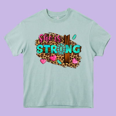 She Is Strong Heavy Core Tee Designed By Texasbilliewilder