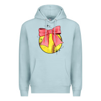 Blue Mist coquette softball bow Premium Hoodie - JahusDesignShop