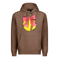 Chestnut coquette softball bow Premium Hoodie - JahusDesignShop