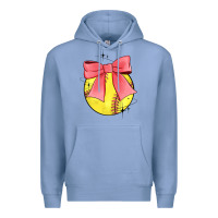 Colony Blue coquette softball bow Premium Hoodie - JahusDesignShop