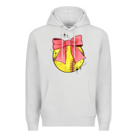 Dove Grey coquette softball bow Premium Hoodie - JahusDesignShop