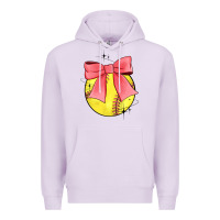 Lilac coquette softball bow Premium Hoodie - JahusDesignShop