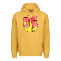 Mustard coquette softball bow Premium Hoodie - JahusDesignShop