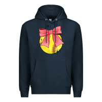 Navy coquette softball bow Premium Hoodie - JahusDesignShop
